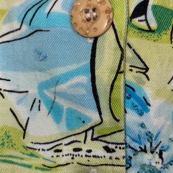 KEREN HERT Blue & Green Sailboat sequins Shirt Sz. S - Picture 17 of 17